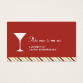 マルティーニカクテルレッドホリデーパーティードリンクチケット (裏面)