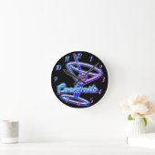 マルティーニカクテルレトロネオンルックサインヴィンテージバー ラウンド壁時計 (ホーム)