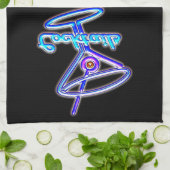 マルティーニカクテルレトロネオン徴候ヴィンテージバー キッチンタオル (折り畳み)