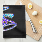 マルティーニカクテルレトロネオン徴候ヴィンテージバー キッチンタオル (四つ折り)