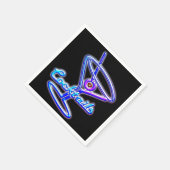 マルティーニカクテルレトロネオン徴候ヴィンテージバー スタンダードカクテルナプキン (角)