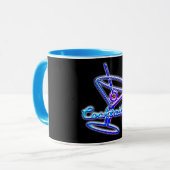 マルティーニカクテルレトロネオン徴候ヴィンテージバー マグカップ (正面左)