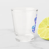 マルティーニカクテルレトロネオン看板ヴィンテージバーブルー ショットグラス (左)