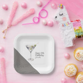 マルティーニカクテル40th誕生日パーティー紙プレート ペーパープレート (パーティー)