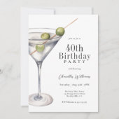 マルティーニカクテル40th誕生日パーティー 招待状 (正面)