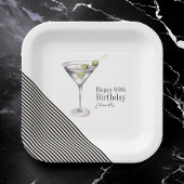 マルティーニカクテル60thバースデーパーティー紙プレート ペーパープレート