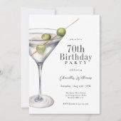マルティーニカクテル70th誕生日パーティー 招待状 (正面)