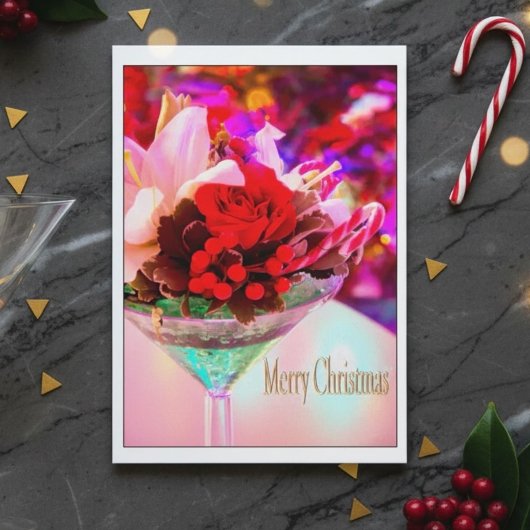 マルティーニガラスの花とのメリークリスマス シーズンカード