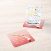 マルティーニガラススパイリングクリスマスグリッターパーティー スクエアペーパーコースター (インサイチュ)