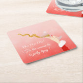 マルティーニガラススパイリングクリスマスグリッターパーティー スクエアペーパーコースター (アングル)