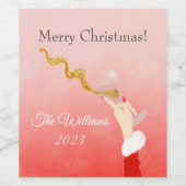 マルティーニガラススパイリングクリスマスグリッターパーティー ワインラベル (シングルラベル)