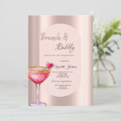 マルティーニガラスハートドリップフラワーズバラ金ゴールド 招待状 (スタンド正面)