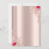 マルティーニガラスハートドリップフラワーズバラ金ゴールド 招待状 (裏面)