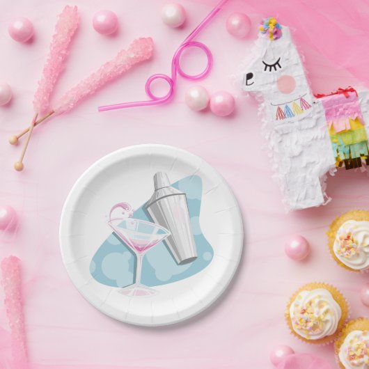 マルティーニガラス及びシェーカー ペーパープレート (パーティー)