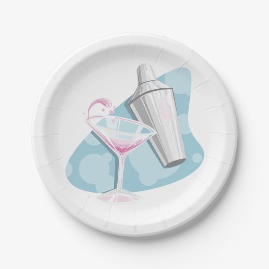 マルティーニガラス及びシェーカー ペーパープレート (正面)