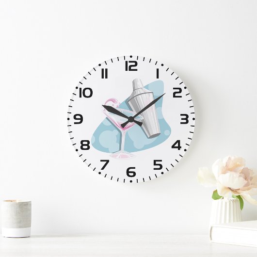 マルティーニガラス及びシェーカー ラージ壁時計