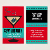 マルティーニガラス針及び糸裁縫ギフトラベル (正面&裏面)