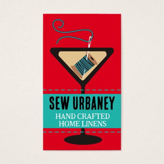 マルティーニガラス針及び糸裁縫ギフトラベル (正面)