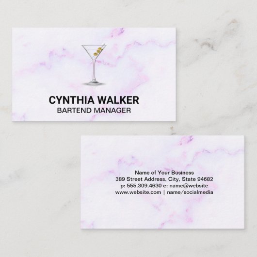 マルティーニガラス | 大カラフル理石 名刺 (正面/裏面)