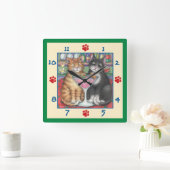 マルティーニキャッツスクエアウォールクロック スクエア壁時計 (ホーム)