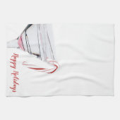 マルティーニグラスにキャンディーケーン キッチンタオル (横)