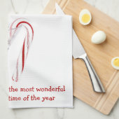 マルティーニグラスにキャンディーケーン キッチンタオル (四つ折り)