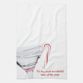 マルティーニグラスにキャンディーケーン キッチンタオル (縦)