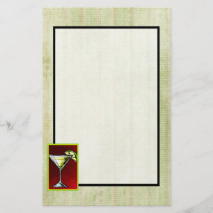 マルティーニグラスに入れたライム入りカクテル 便箋