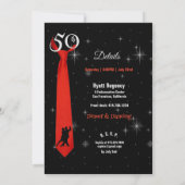 マルティーニグラスの男性50歳の誕生日パーティーガール 招待状 (裏面)