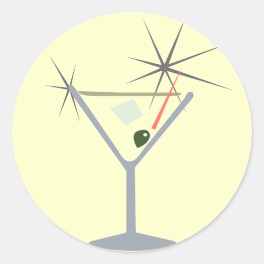 マルティーニグラスステッカー ラウンドシール (正面)