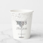 マルティーニシルバーグリッター新年の白番 紙コップ (裏面)