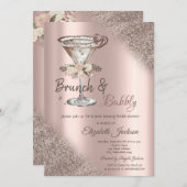 マルティーニハートグリッター《写真》ぼけ味ブランチ&バブリー 招待状 (正面/裏面)