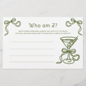 マルティーニブライダルシャワー私のゲーム 便箋 (正面)