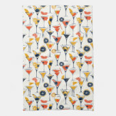 マルティーニプリントスタイリッシュ – カクテルバーデコール キッチンタオル (縦)