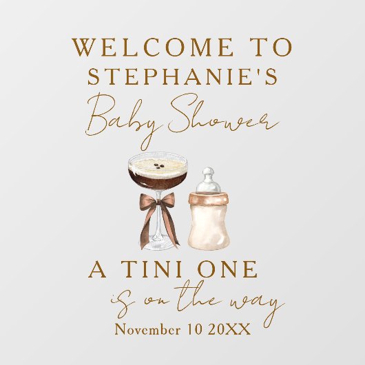 マルティーニベビーシャワー鏡ウェルカムサインデカール ウィンドウサイン (シート)