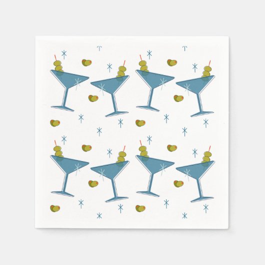 マルティーニマドネスレトロミッドセンチュリーカクテルナプキンス スタンダードカクテルナプキン (正面)