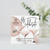 マルティーニレトロ |赤面ピンク |アイボリー |パターン 招待状 (スタンド正面)