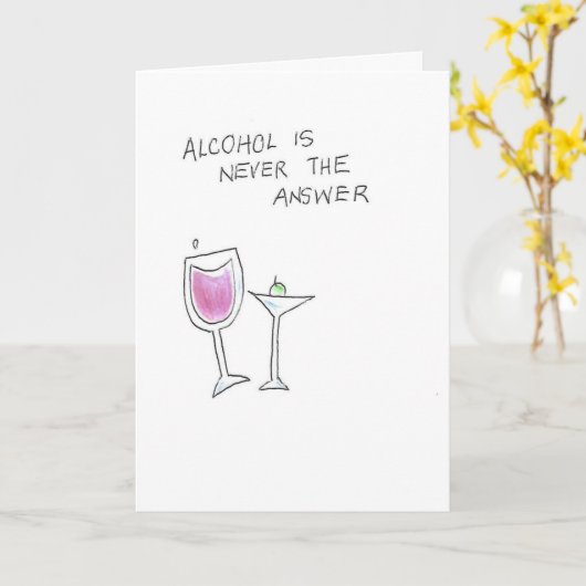 マルティーニーとワイングラス カード (黄色い花)