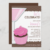 マルティーニ及びカップケーキのバチェロレッテ 招待状 (正面/裏面)