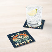 マルティーニ宇宙トラベルリフトオフロゴ スクエアペーパーコースター (インサイチュ)