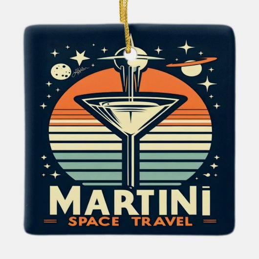 マルティーニ宇宙トラベルリフトオフロゴ セラミックオーナメント (正面)