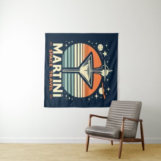 マルティーニ宇宙トラベルリフトオフロゴ タペストリー (インサイチュ(横))