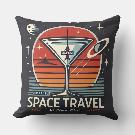 マルティーニ宇宙トラベル1957宇宙エージロゴ クッション (正面)