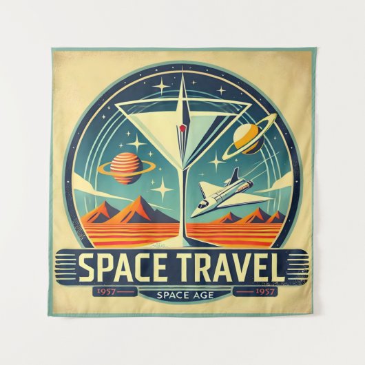 マルティーニ宇宙トラベル1957新しい世界のロゴ タペストリー (正面)