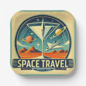 マルティーニ宇宙トラベル1957新しい世界のロゴ ペーパープレート (正面)