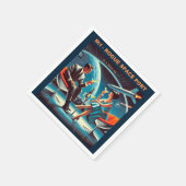 マルティーニ宇宙旅行ポスターローグ宇宙ポート スタンダードカクテルナプキン (角)