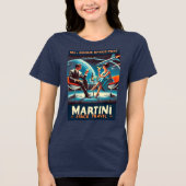マルティーニ宇宙旅行ポスターローグ宇宙ポート トライブレンドTシャツ (正面)