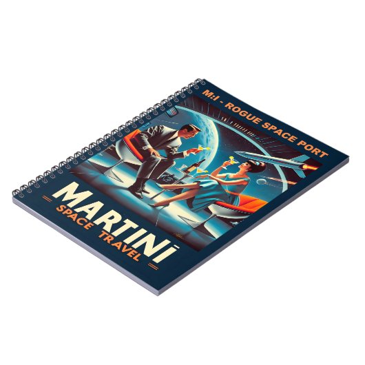 マルティーニ宇宙旅行ポスターローグ宇宙ポート ノートブック (左側)
