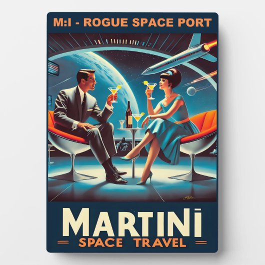 マルティーニ宇宙旅行ポスターローグ宇宙ポート フォトプラーク (正面)