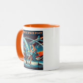 マルティーニ宇宙旅行ポスターローグ宇宙ポート マグカップ (正面左)